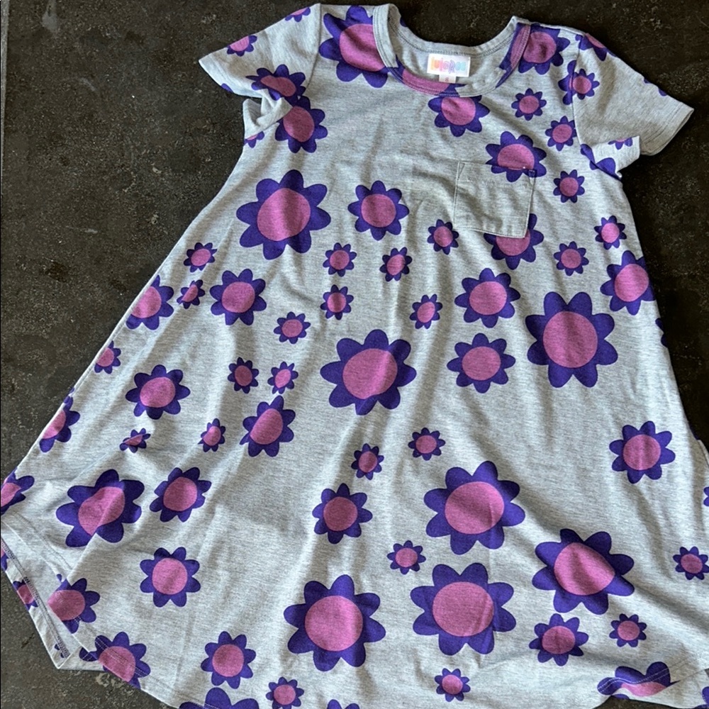 Floral Gray and Purple Dress